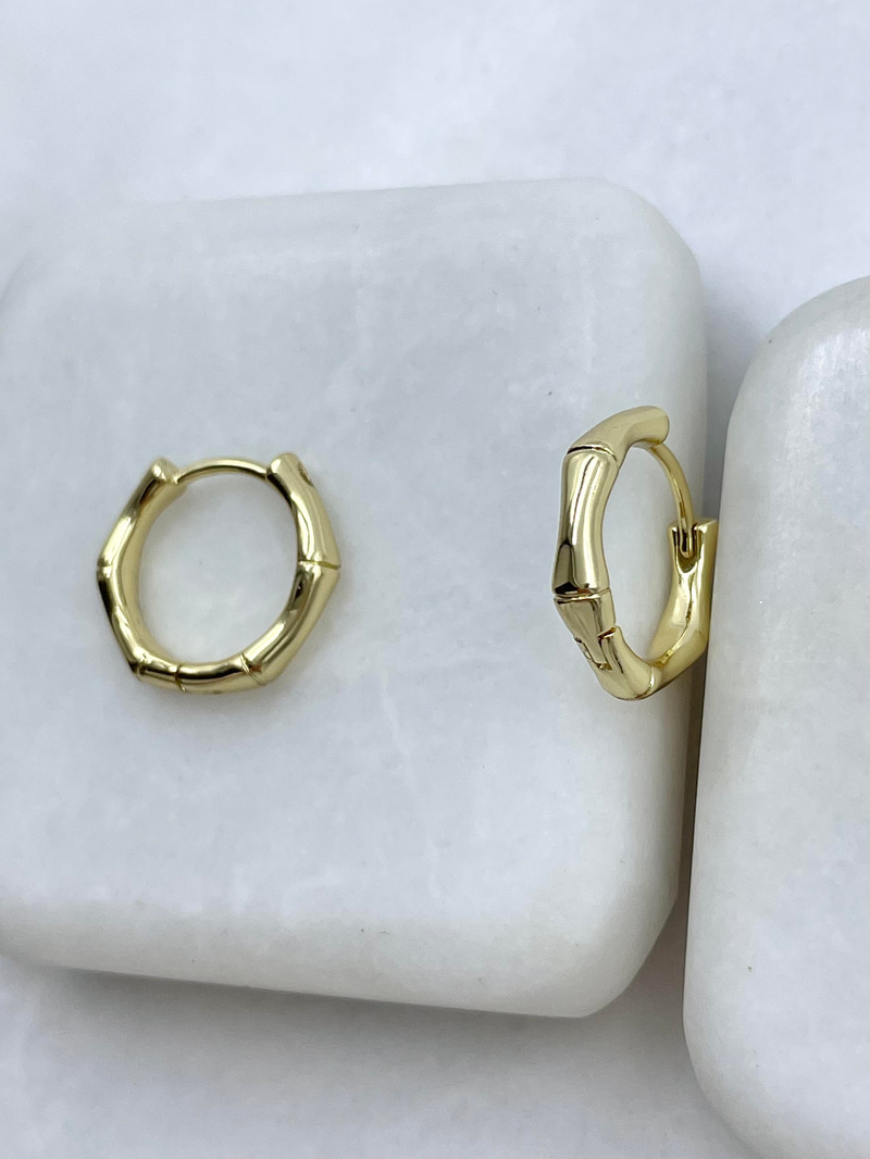 Özel Seri Kemik Model Halka Küpe Gold