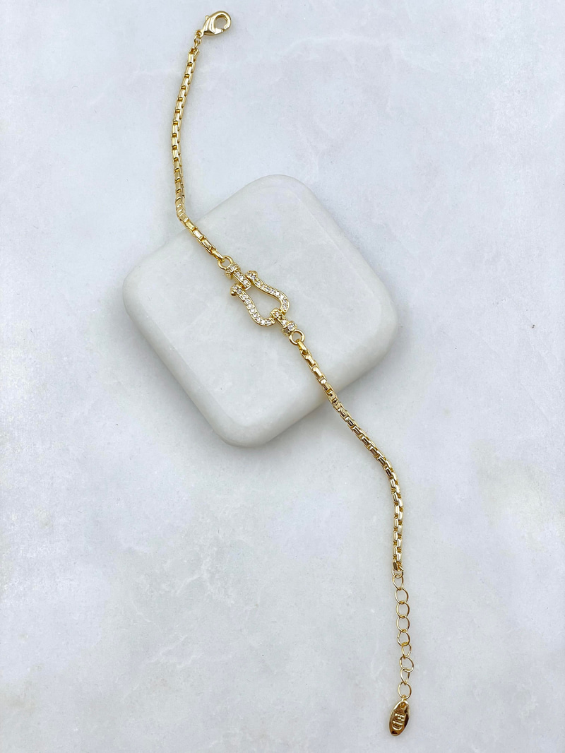 Altın Kaplama Şans Nalı Bileklik Gold