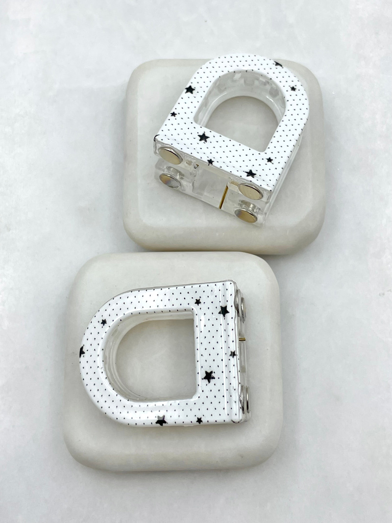 Yıldız Desenli Magnet Lock Beyaz