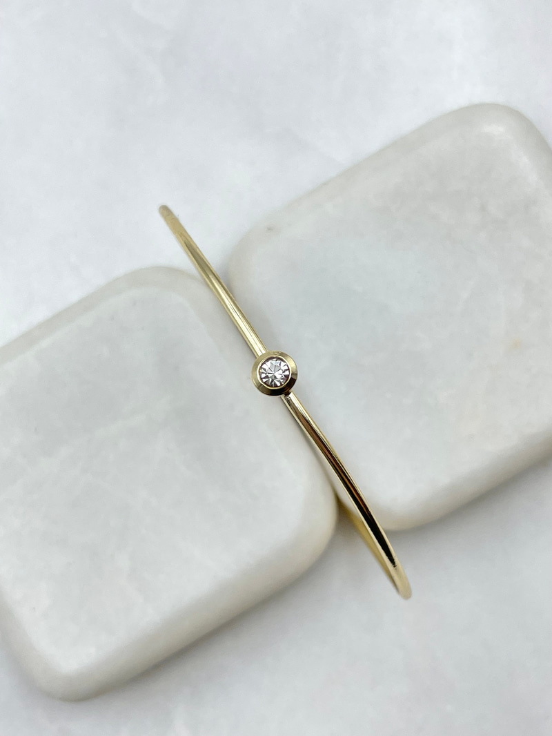 Minimal Tektaş Bileklik Gold