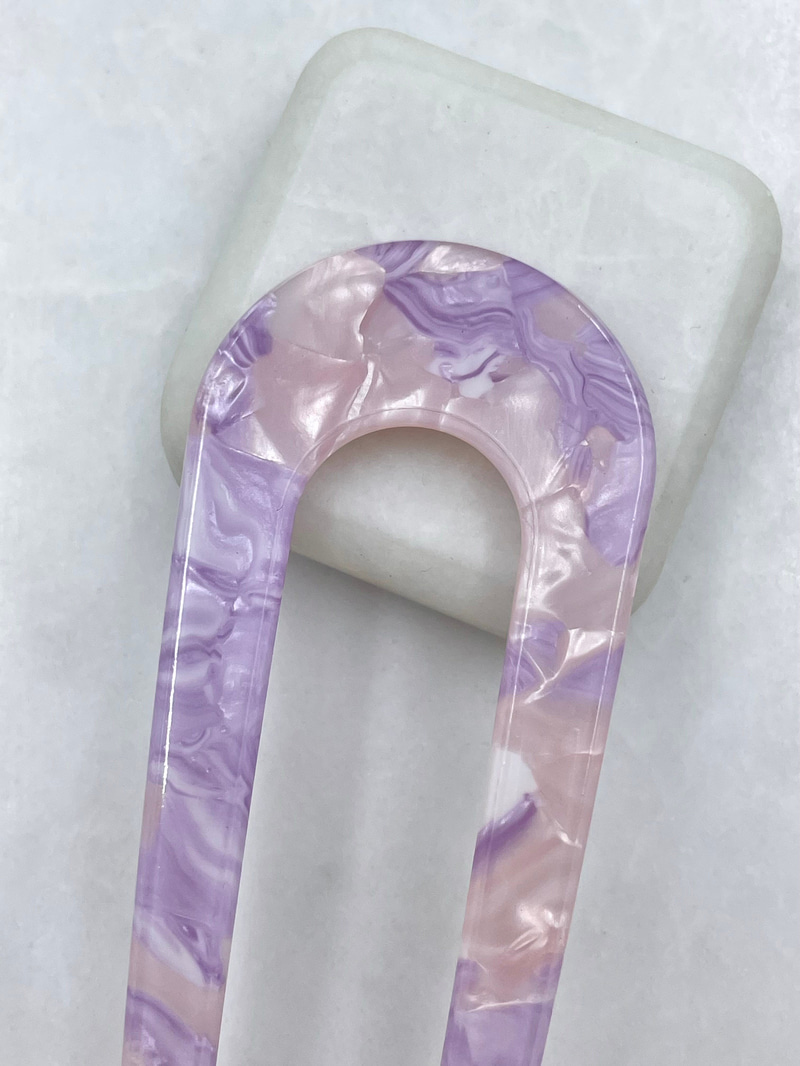 Oval Kemik Topuz Tokası Lila