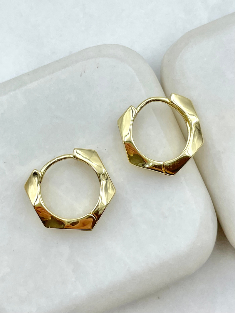 Yansımalı Halka Küpe Gold
