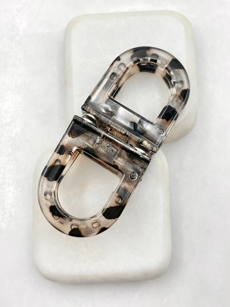 Leopar Desenli Magnet Lock Toka Gri