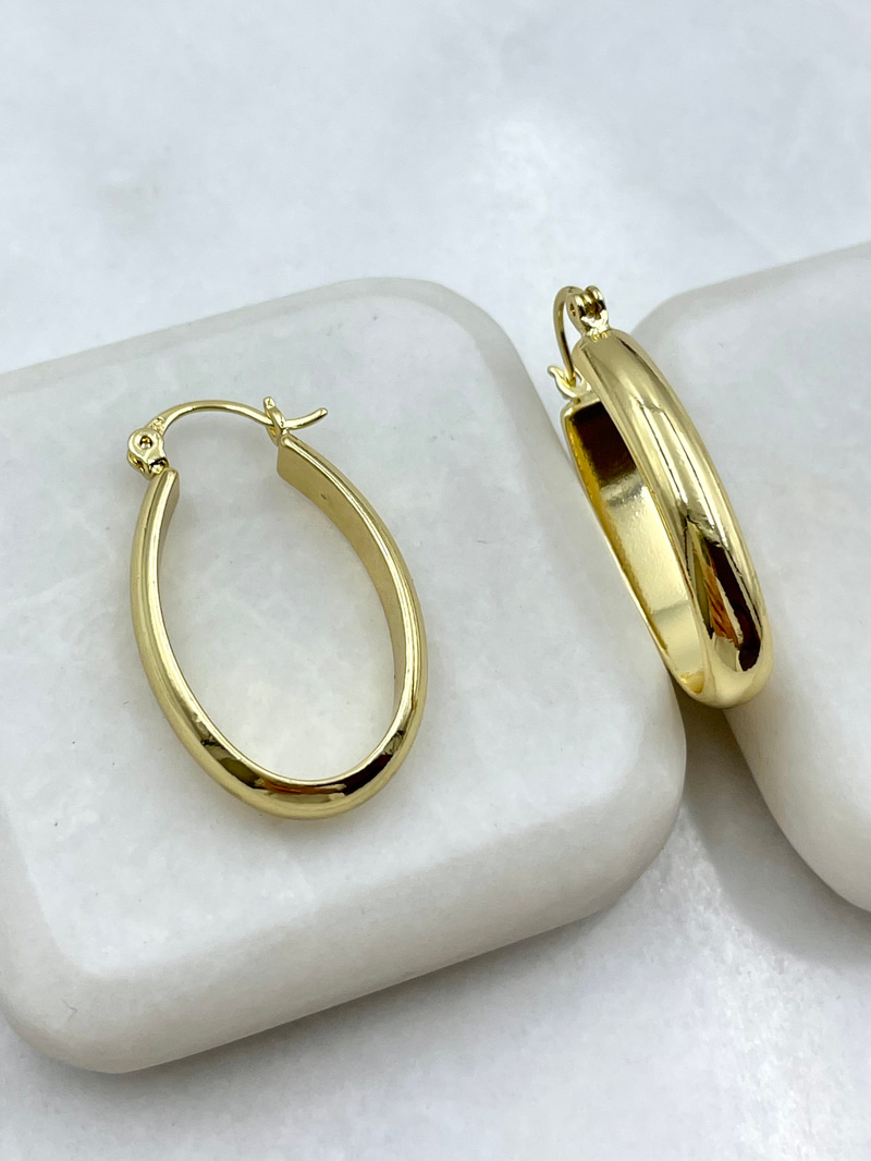 Özel Seri Bombe Oval Küpe Gold