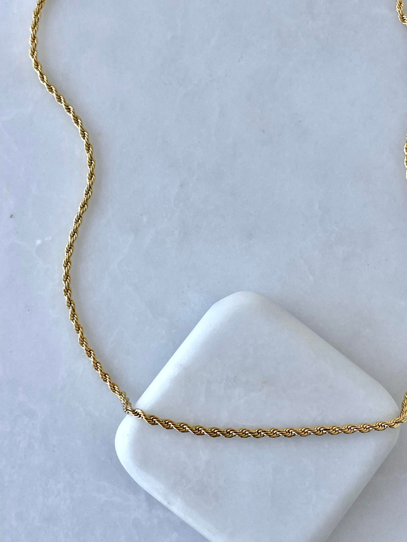 Çelik 40 cm Burgu Zincir Kolye Gold