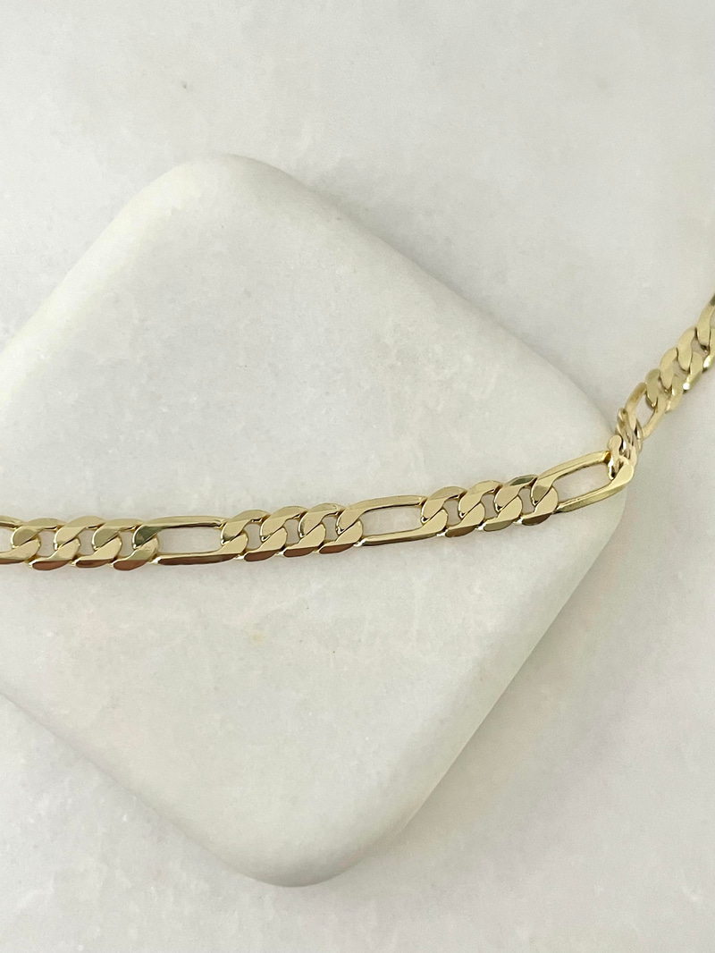 Özel Seri Ezme Klasik Zincir Kolye 45 cm Gold