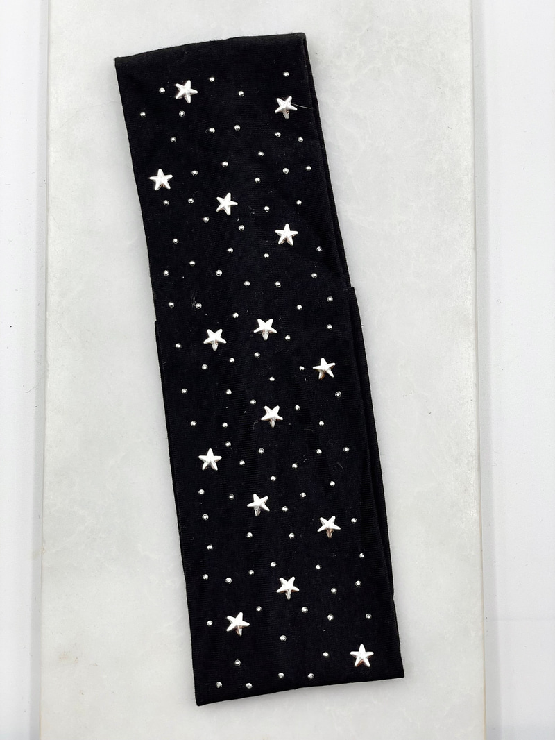 Yıldız Detaylı Bandana Siyah