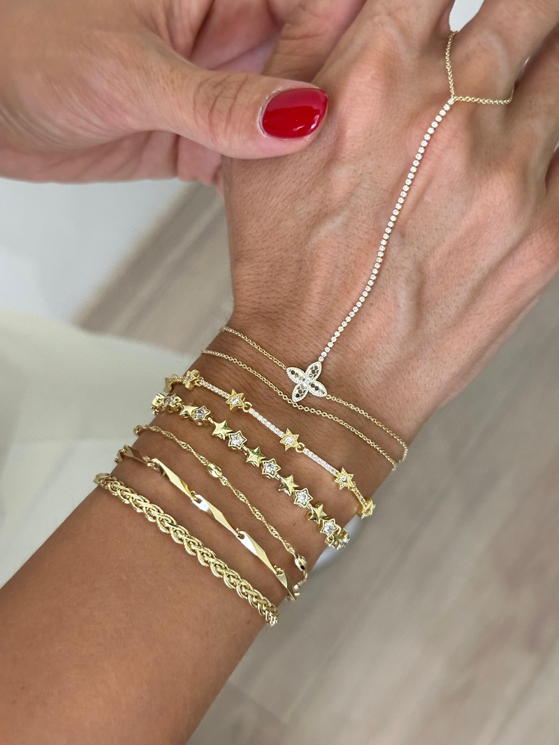 Altın Kaplama Örgü Model Bileklik Gold