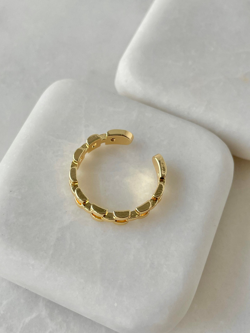Dikdörtgen Şeritli Yüzük Gold