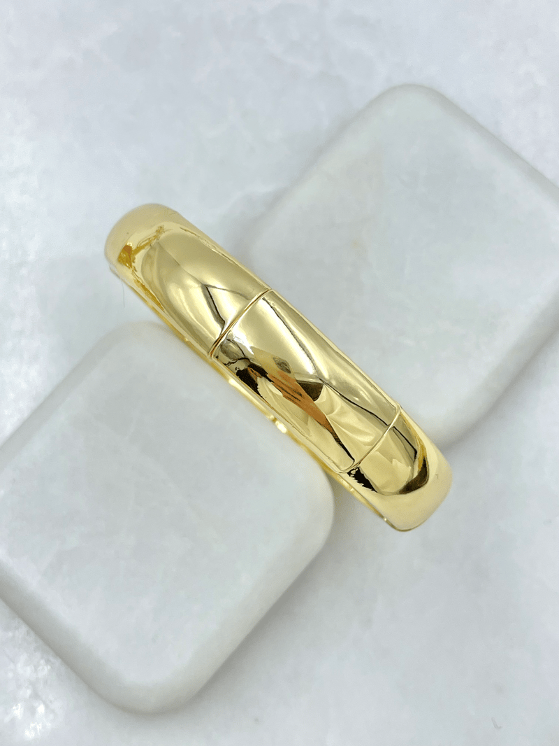 Altın Kaplama Dikdörtgen Plaka Esnek Bileklik Gold