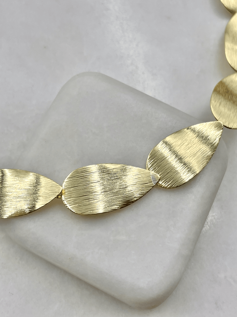 Altın Kaplama Dalga Plaka Kolye Gold