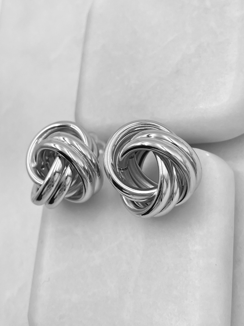 Altın Kaplama Düğüm Küpe 2.2 cm Gümüş