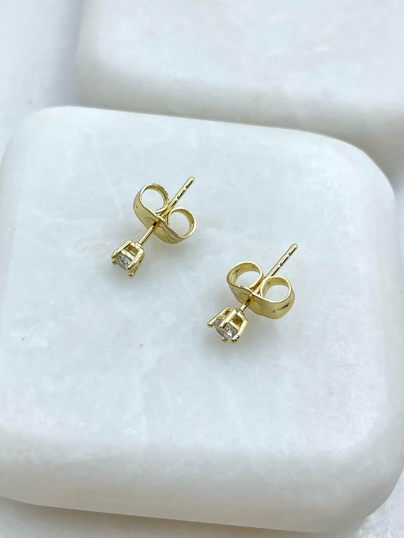Özel Seri Minimal Kristal Küpe 0,3 cm Gold