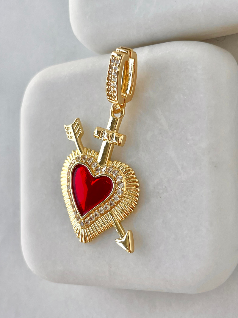 Kırmızı Kristal Kalp Ajda Charm