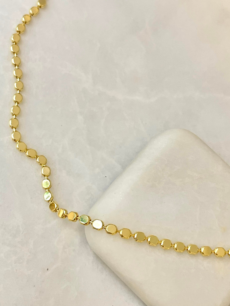 Altın Kaplama Arpa Zincir Kolye 60 cm Gold