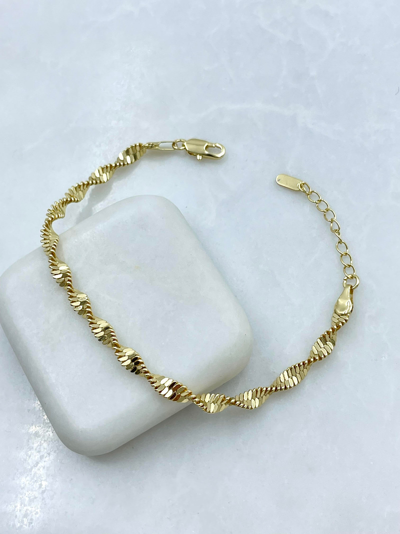 Altın Kaplama İkili Sarmal Bileklik Gold