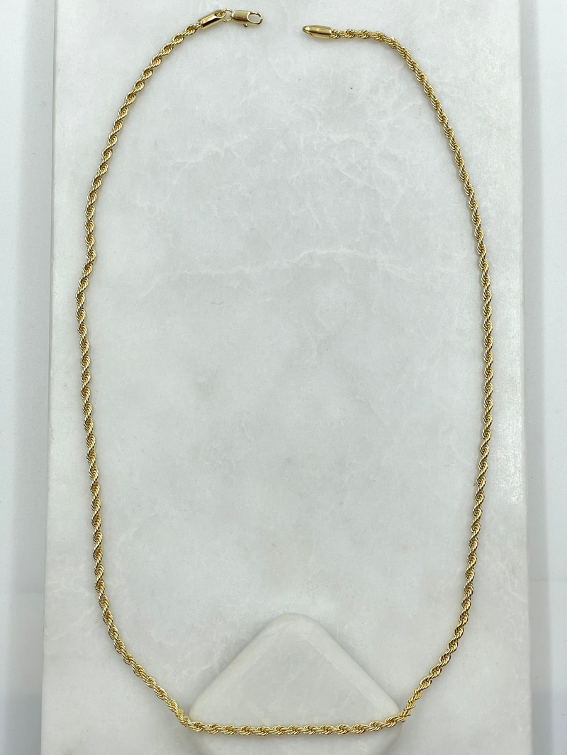 İnce Burgu Zincir Kolye 60 cm Gold