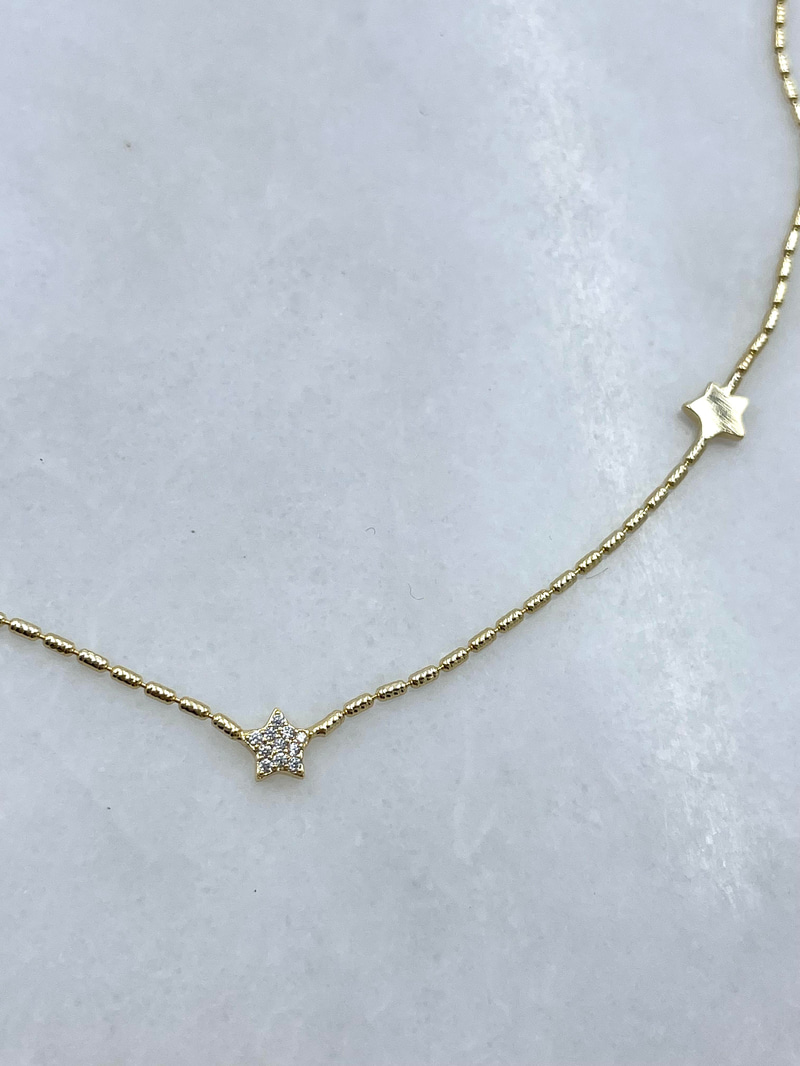 Altın Kaplama Yıldız Plaka Boru Zincir Kolye Gold