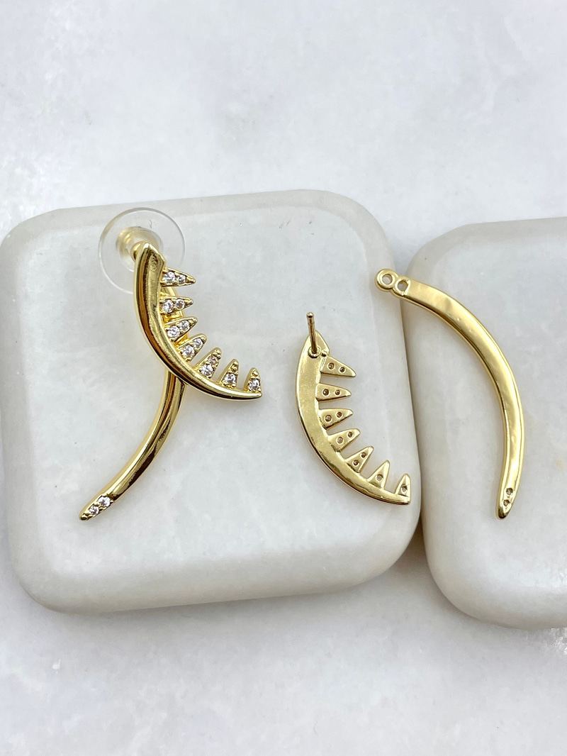 Çoklu Kullanım Tasarım Oval Küpe Gold