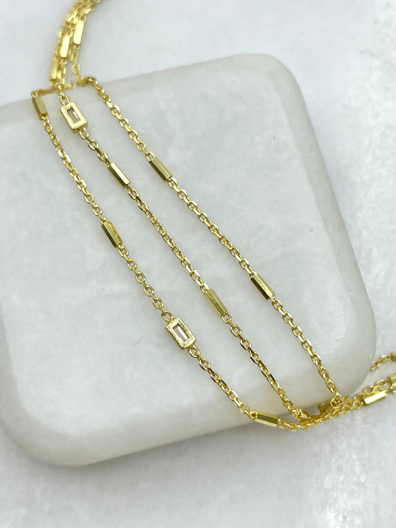 Üçlü Sütun Plaka Halhal Gold