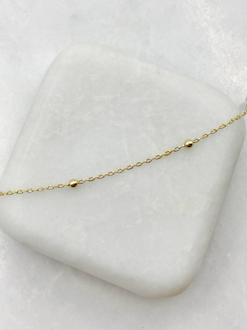 Çelik Minimal Topçuk Kolye 40 cm Gold