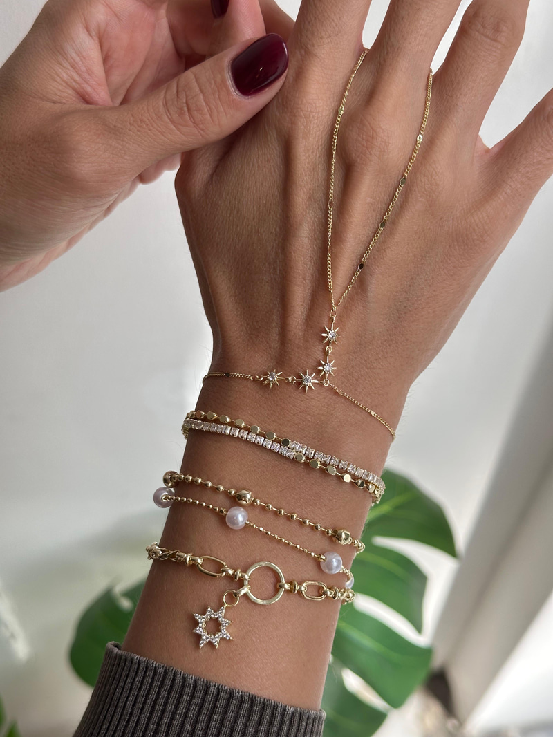 Altın Kaplama Kristal Taşlı Çiçek Model Şahmeran Gold