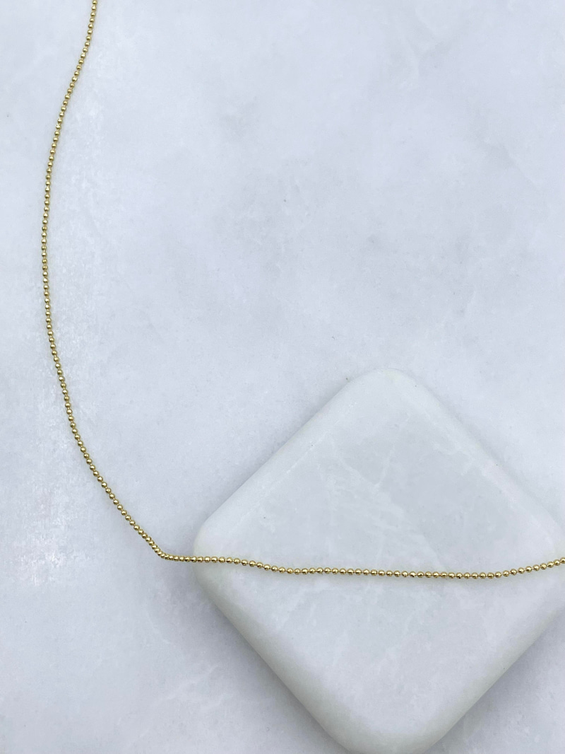 Altın Kaplama Minimal Topçuk Zincir Kolye 45 cm Gold