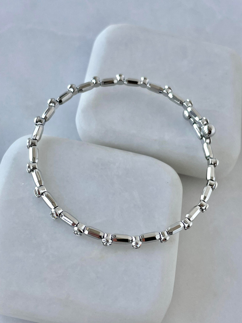 Altın Kaplama Taşlı Boru Yaylı Bileklik Gümüş