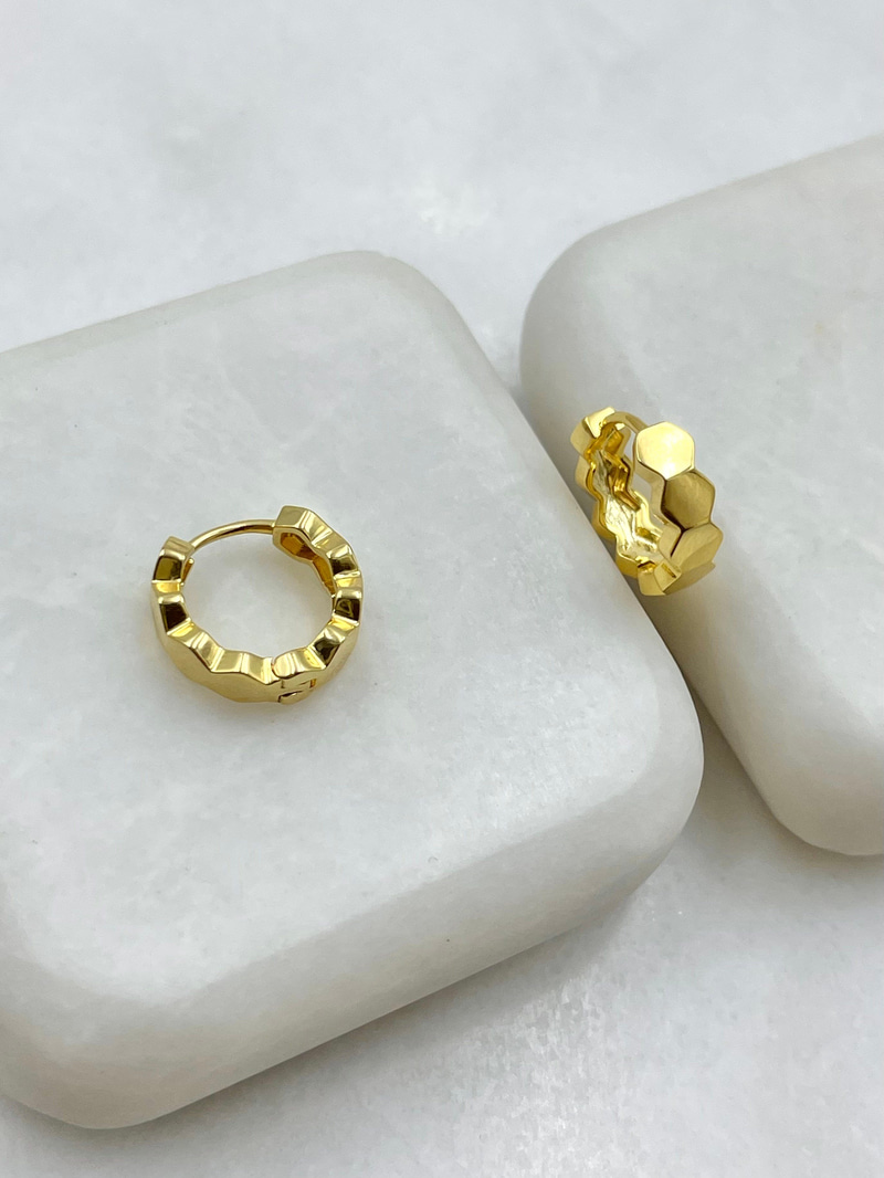 Özel Seri Minimal Petek Küpe Gold