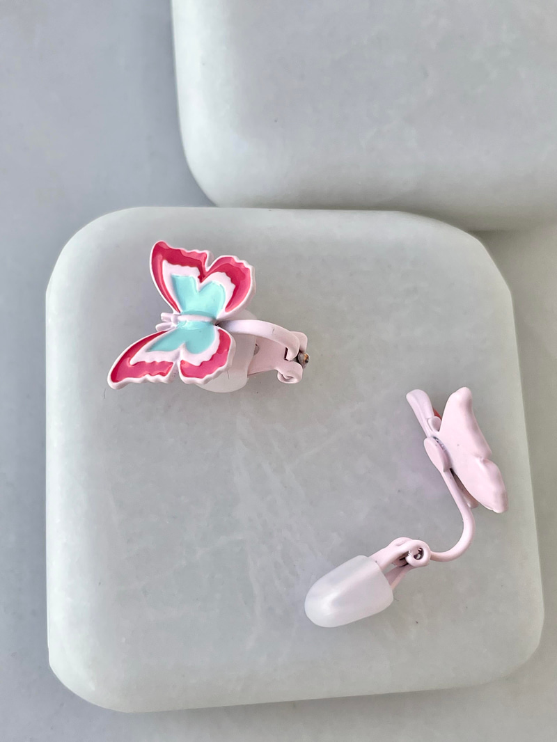 Pembe Kelebek Çocuk Küpesi