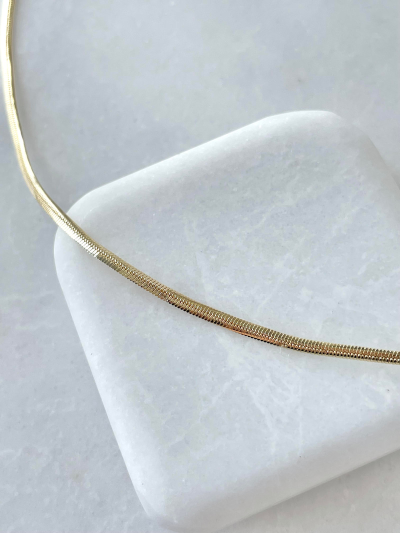 Altın Kaplama Minimal Yılan Zincir Kolye Gold