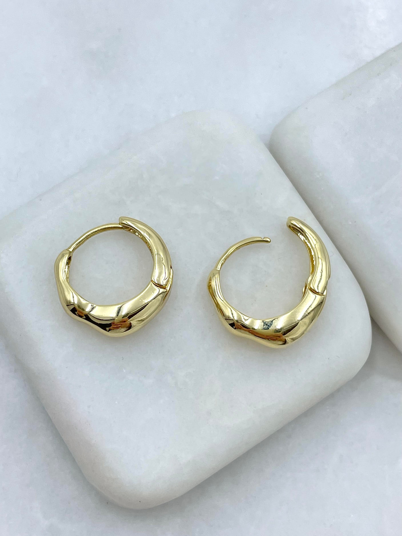 Özel Seri Kemik Model Halka Küpe Gold