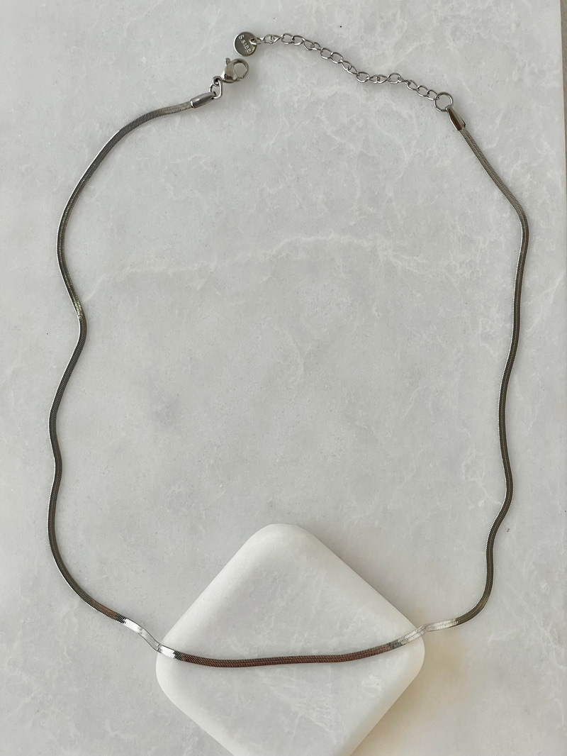 Çelik Minimal İtalyan Zincir Kolye 45 cm Gümüş