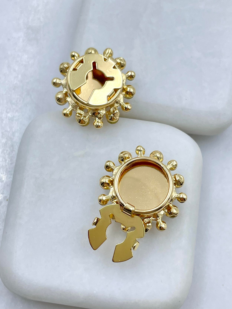 İncili Kristal Taşlı Düğme Aksesuarı Gold