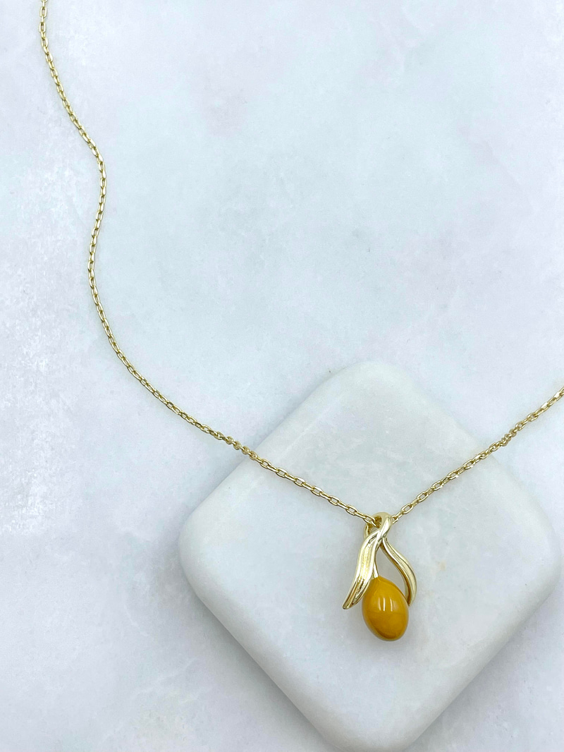 Altın Kaplama Zeytin Kolye 50 cm Gold