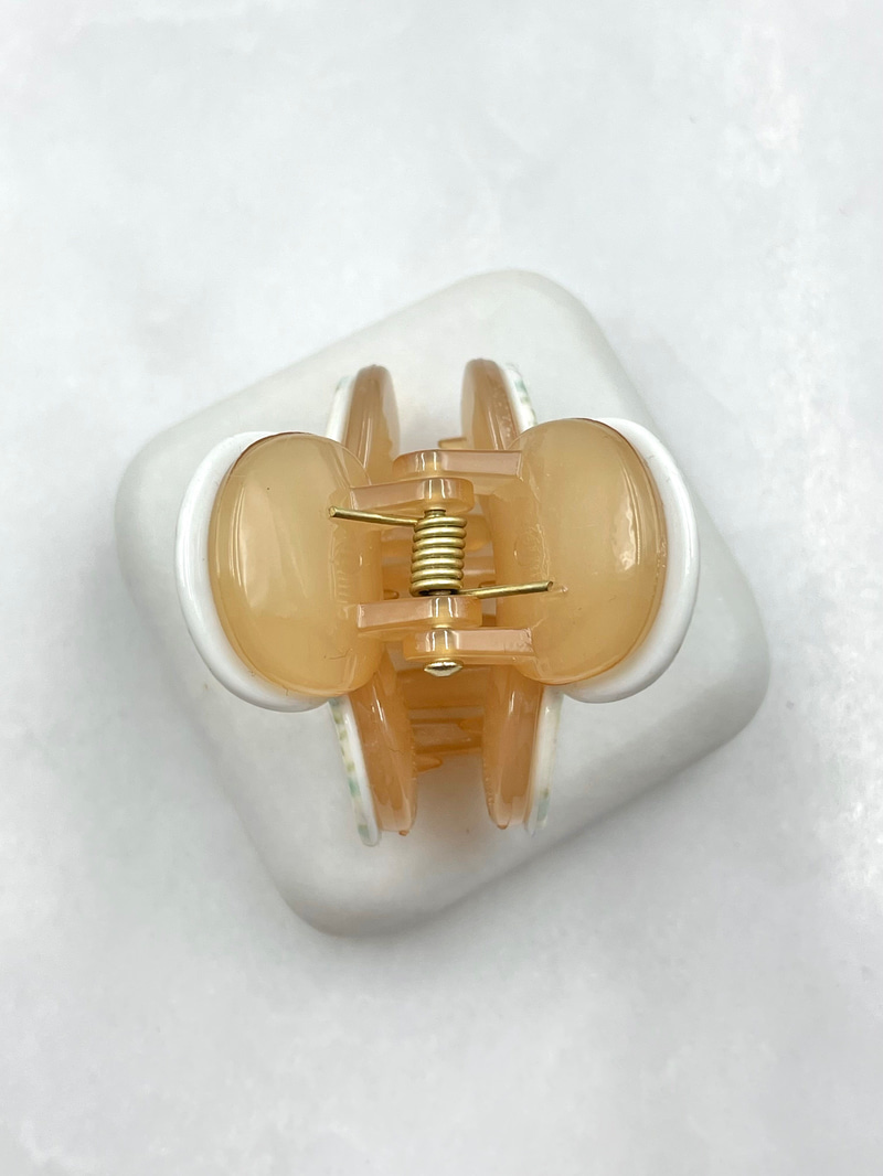 Çiçek Desenli Renkli Mandal Toka Kahve