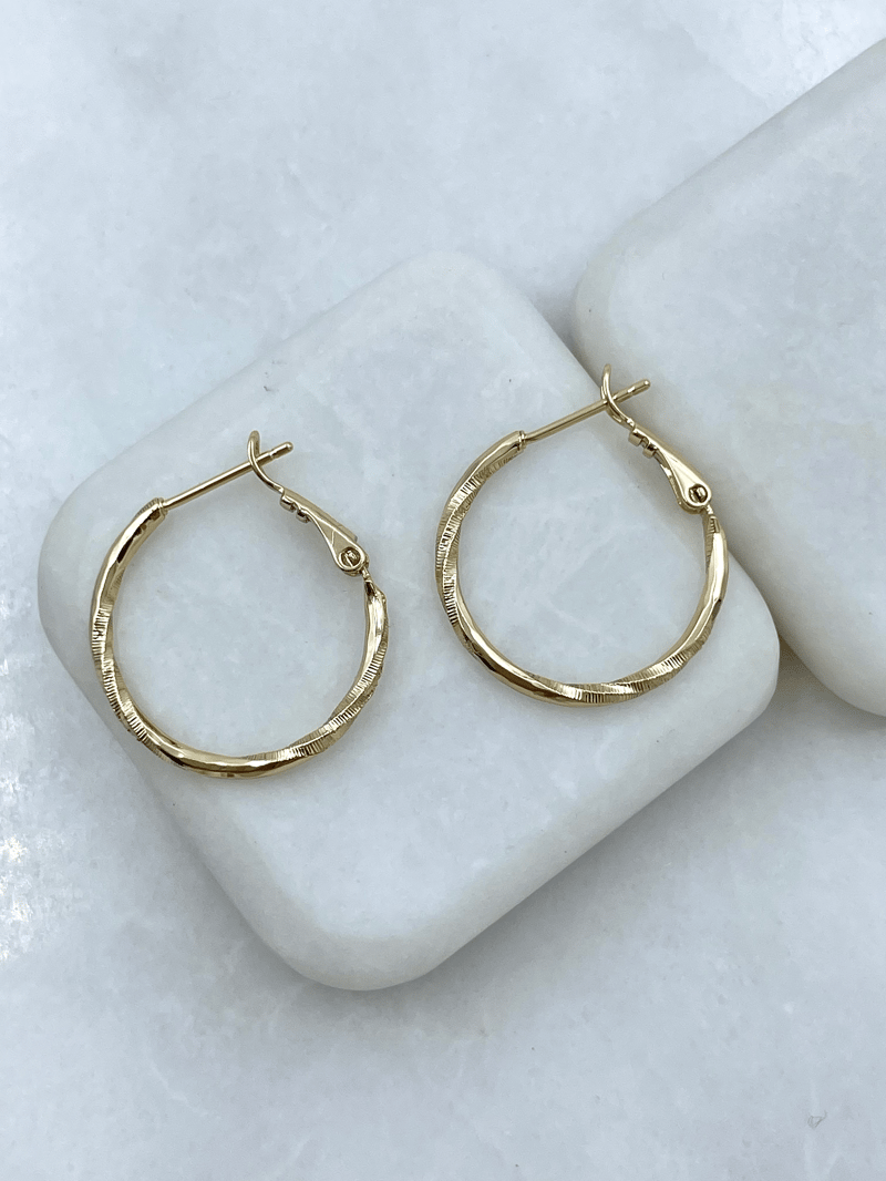Özel Seri Lazer Kesim Burgu Halka Küpe 2.5 cm Gold