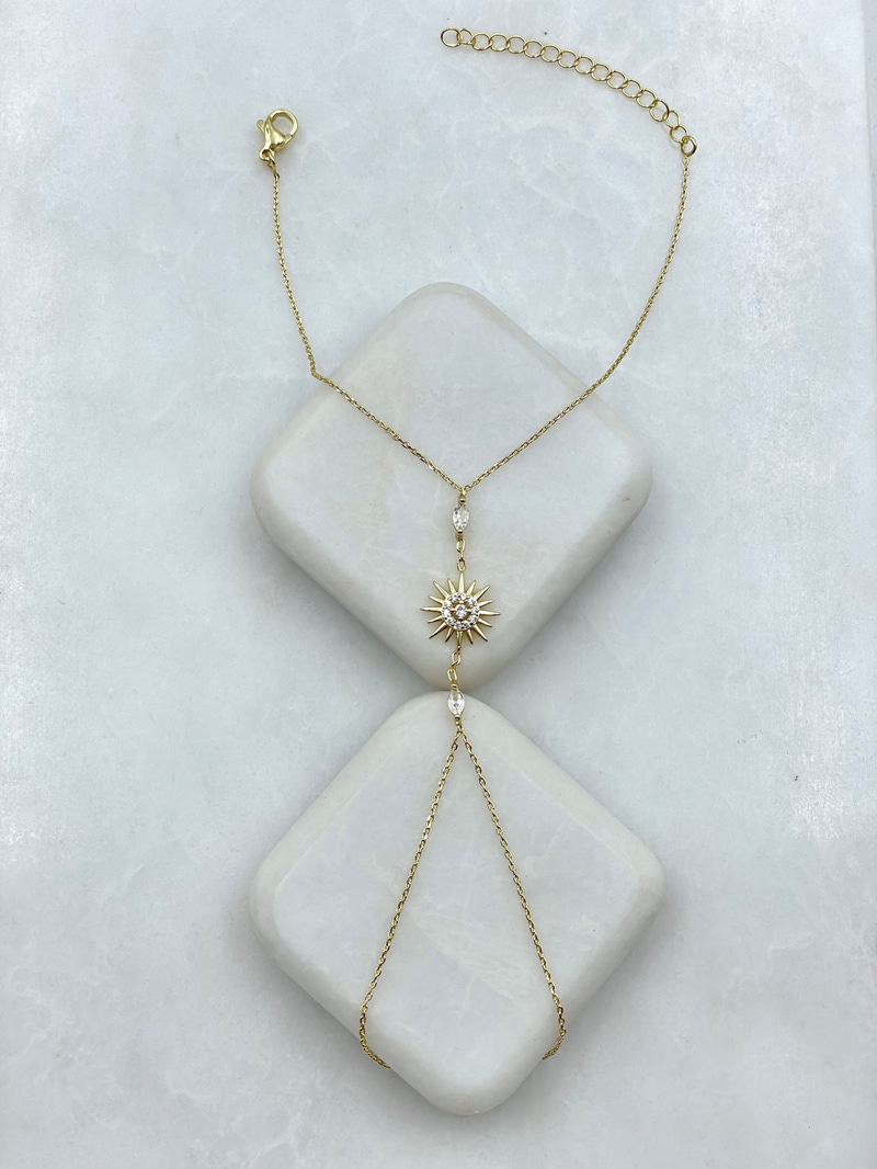 Kristal Taşlı Güneş Model Şahmeran Gold