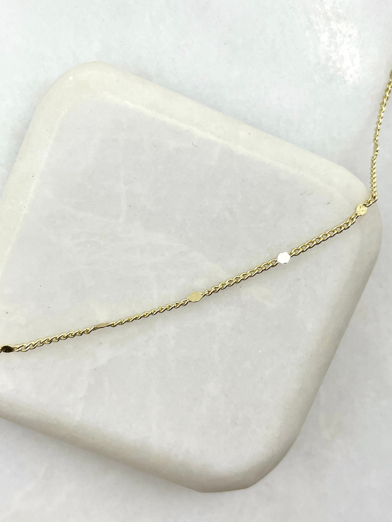 Tek Pul Yansımalı Kolye 45 cm Gold