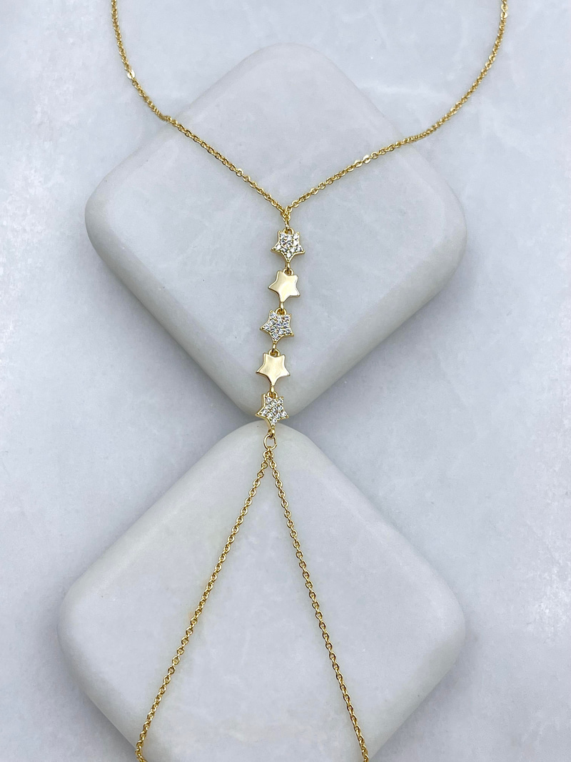 Altın Kaplama Kristal Taşlı Yıldız Şahmeran Gold