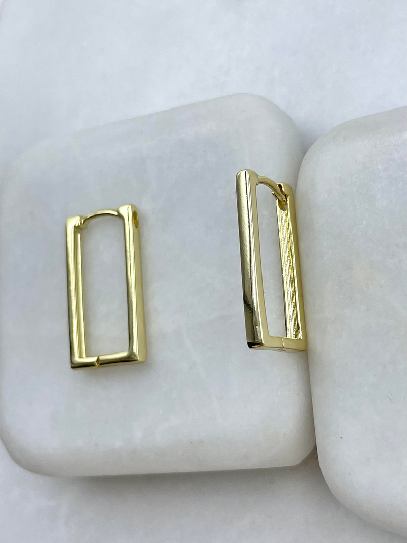 Özel Seri Dikdörtgen Küpe Gold