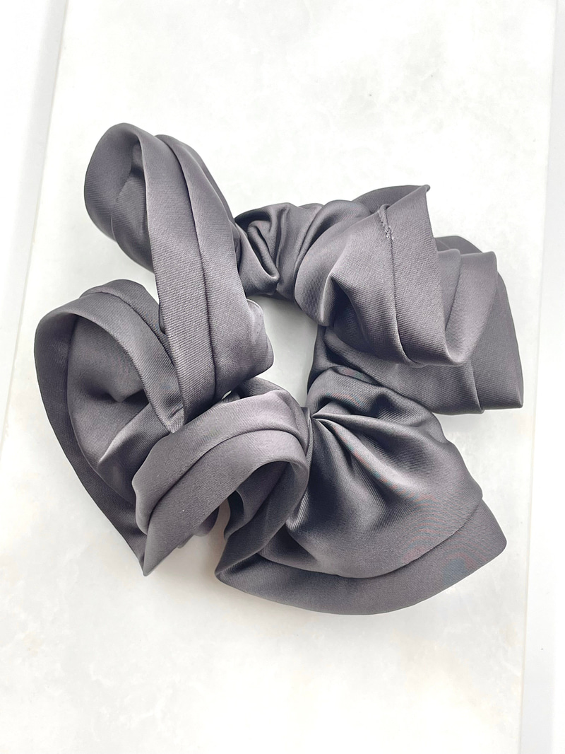 Saten Scrunchie Toka Gri