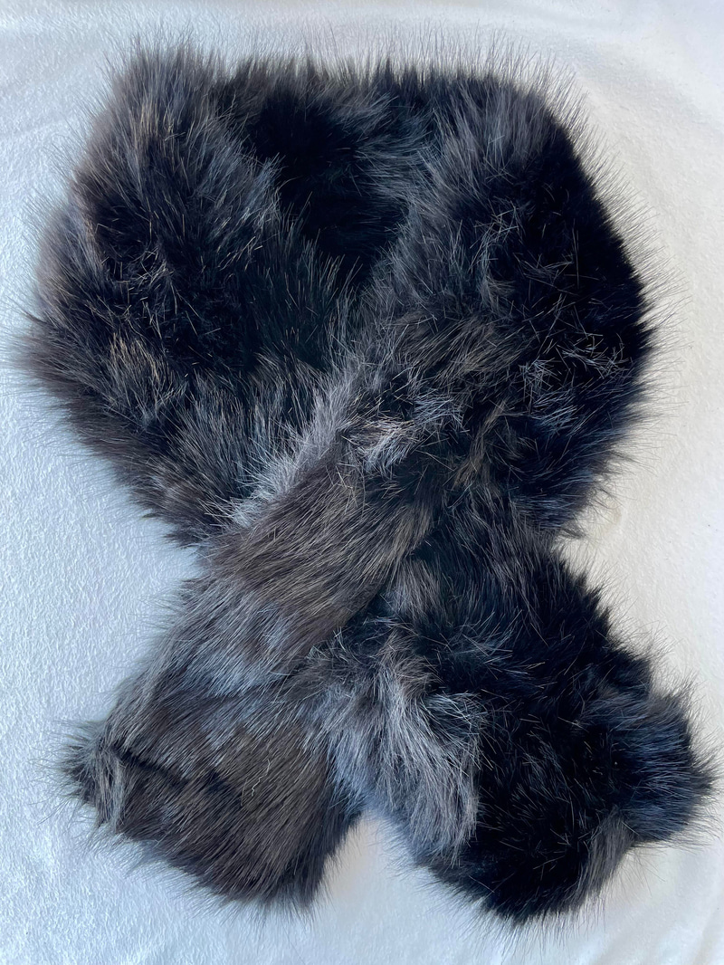 Peluş İçten Geçmeli Atkı Siyah