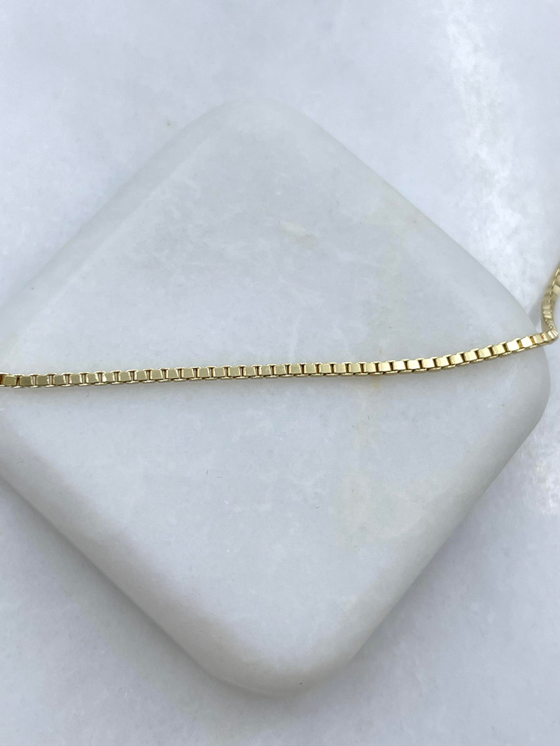 Özel Seri Basic Küp Zincir Kolye 45 cm Gold