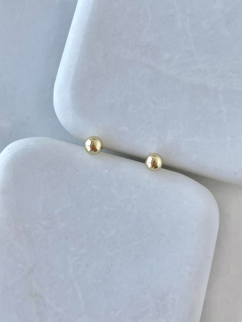 Özel Seri Minimal Top Küpe 0,3 mm Gold