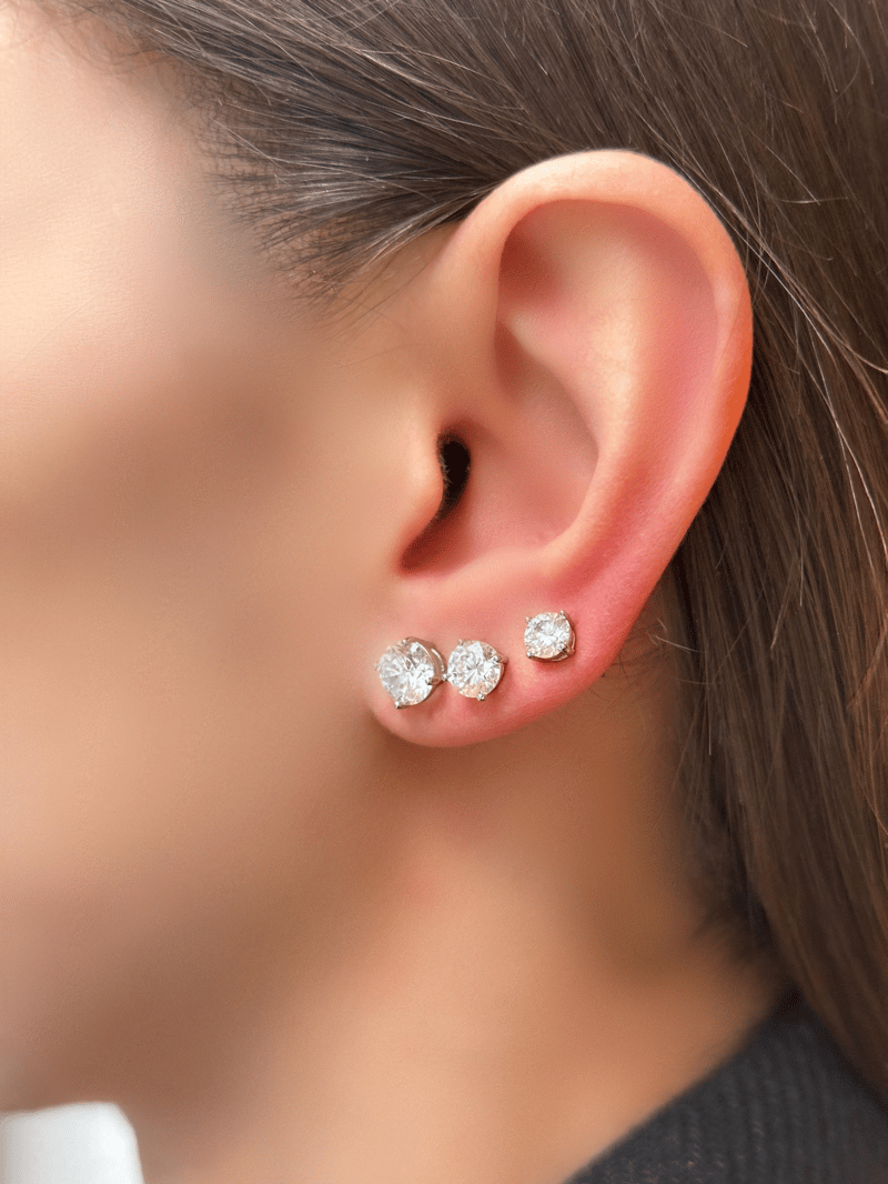 Özel Seri Kristal Taşlı Küpe 0.7 mm Gümüş