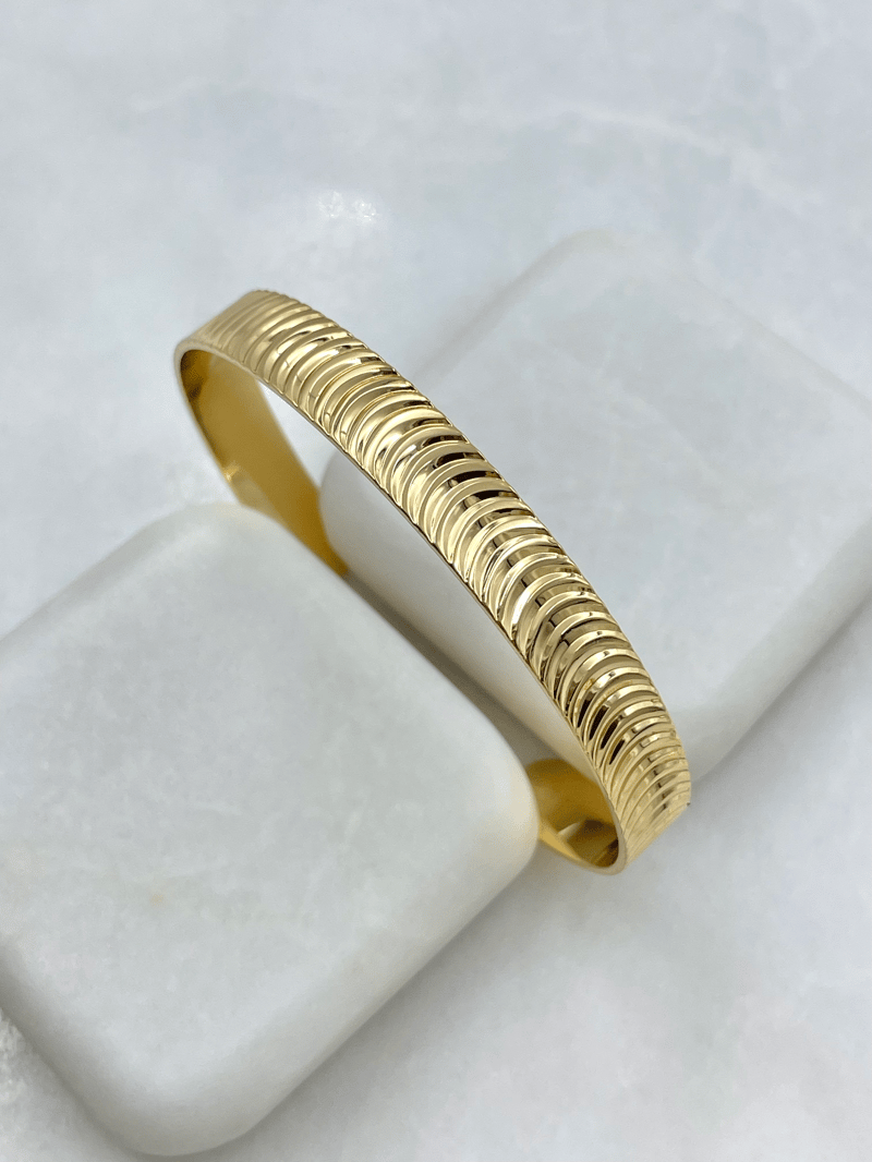 Altın Kaplama Lazer Kesim Işıltılı  Bileklik Gold