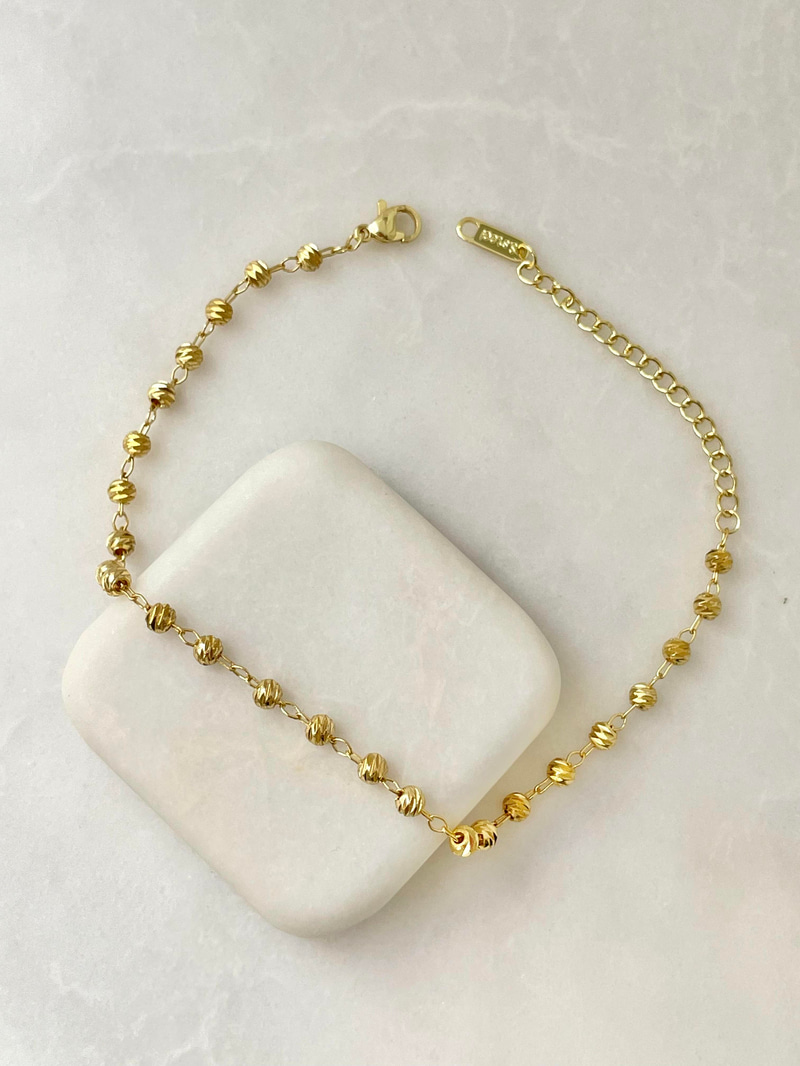 Çelik Işıltılı Topçuk Bileklik Gold