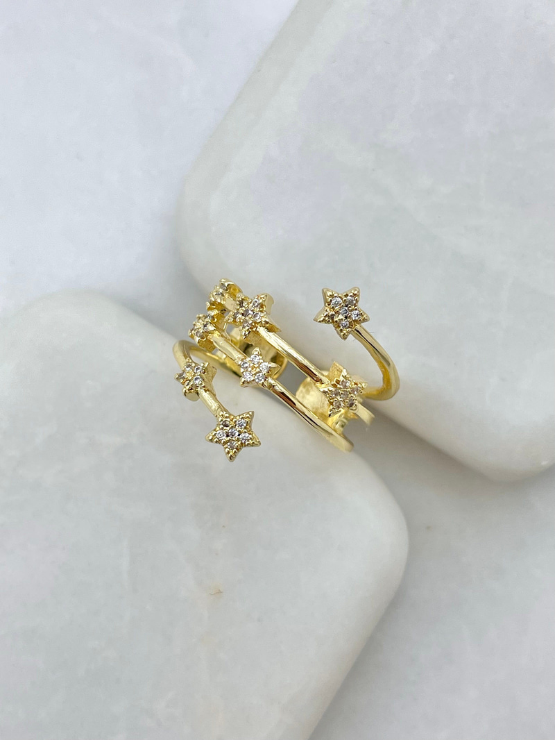 Çoklu Yıldız Model Yüzük Gold