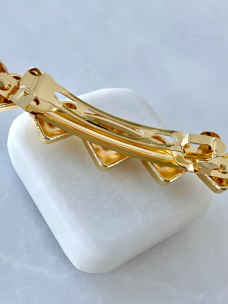 Metal Beşli Kalp Otomatik Toka Gold